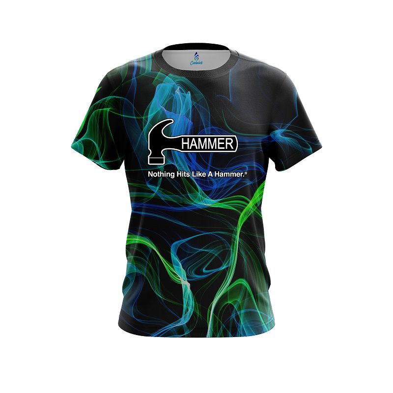 Hammer Blue Green Smoke CoolWick Bowling Jersey