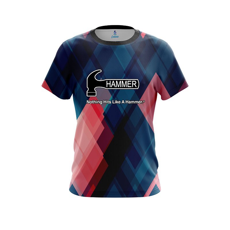 Hammer Blue And Pink Diamond CoolWick Bowling Jersey