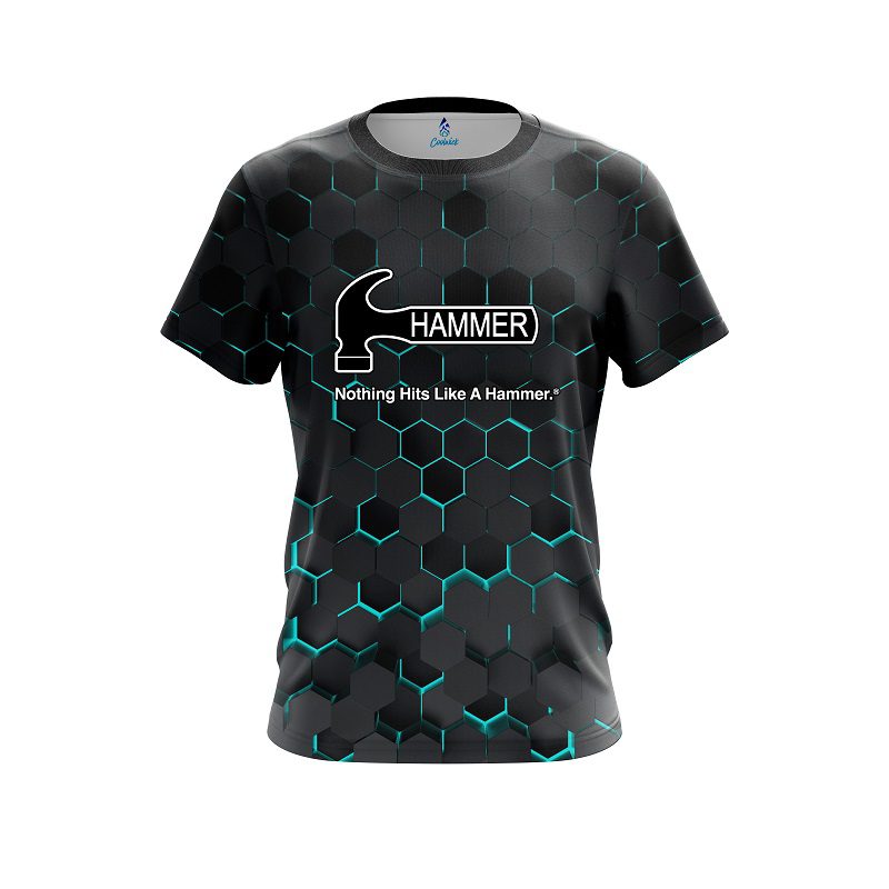 Hammer Aqua Honeycomb Fusion CoolWick Bowling Jersey