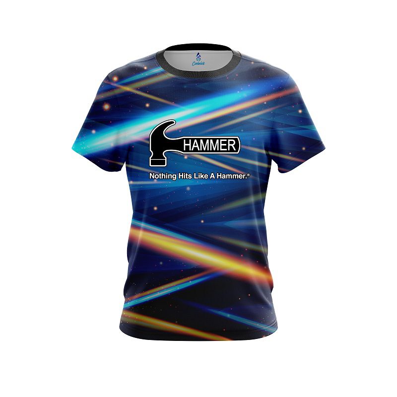 Hammer Blue Futuristic Rays CoolWick Bowling Jersey