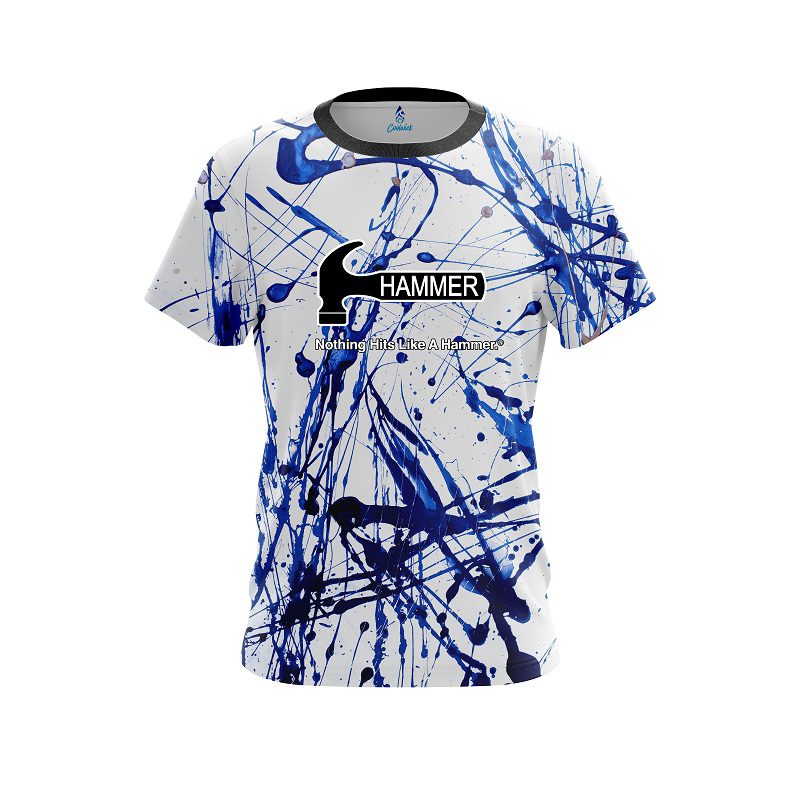 Hammer Blue Paint Splash CoolWick Bowling Jersey