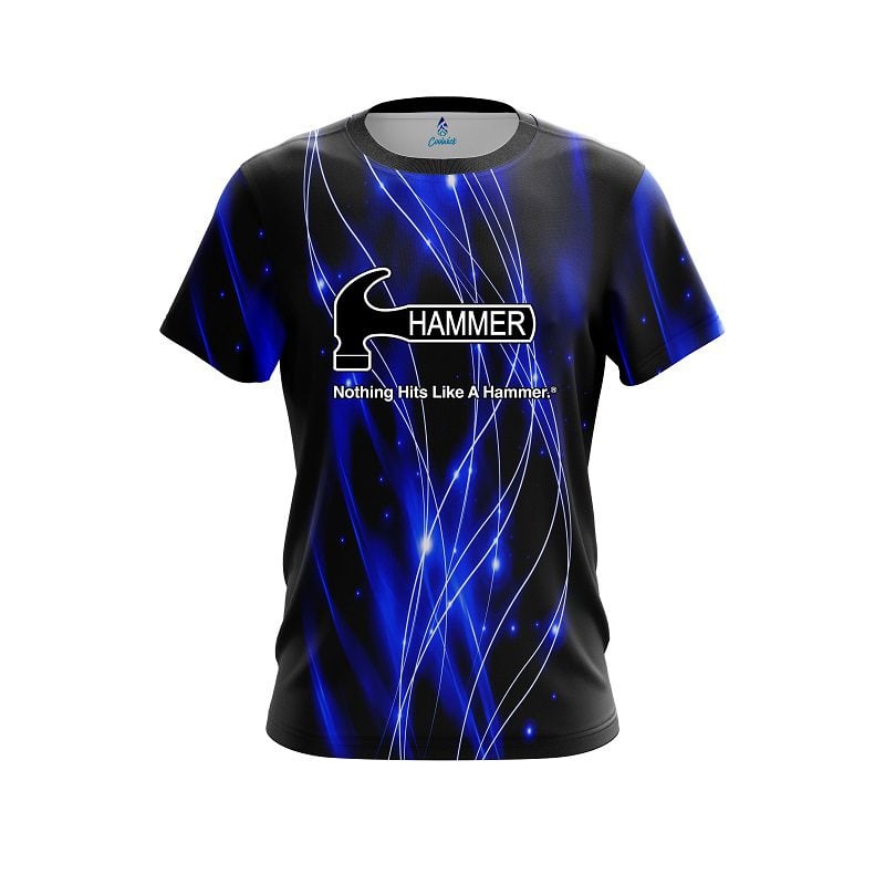 Hammer Blue Spiral Waves CoolWick Bowling Jersey