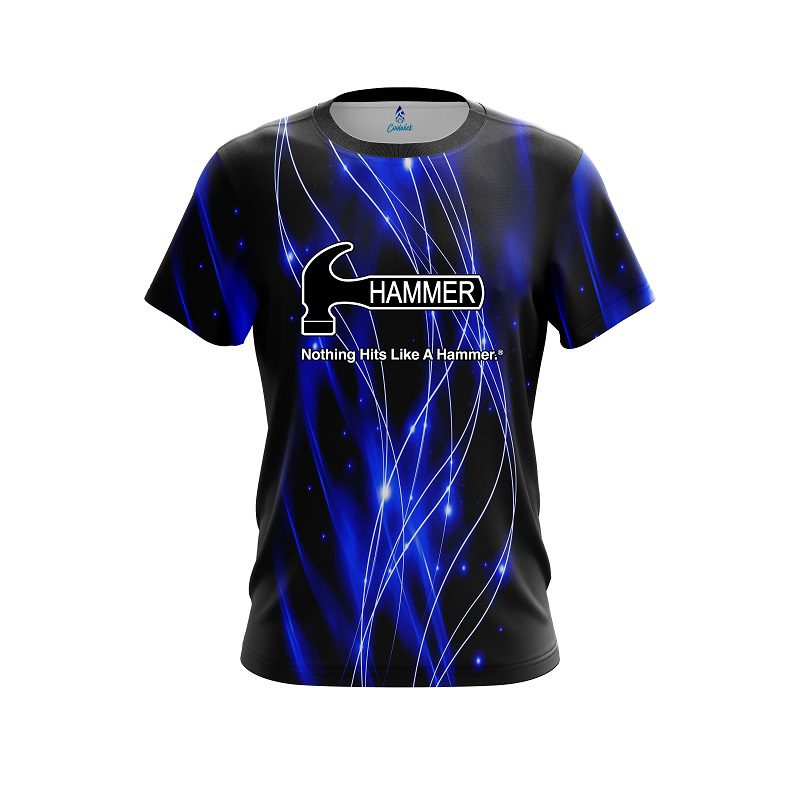 Hammer Blue Spiral Waves CoolWick Bowling Jersey
