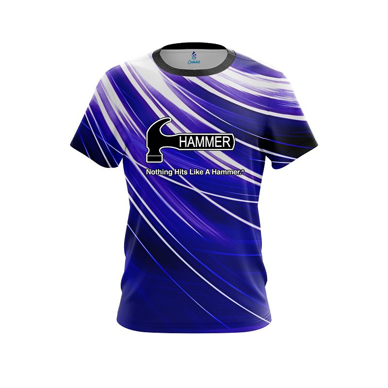 Hammer Deep Blue Stripes CoolWick Bowling Jersey