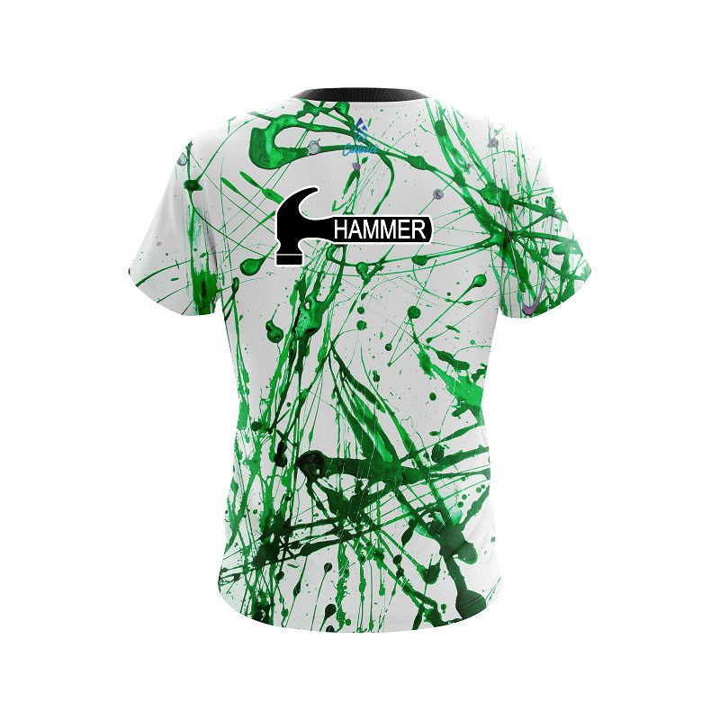 Hammer Green Paint Splash CoolWick Bowling Jersey - Image 2