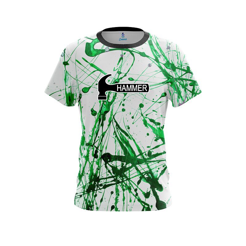 Hammer Green Paint Splash CoolWick Bowling Jersey