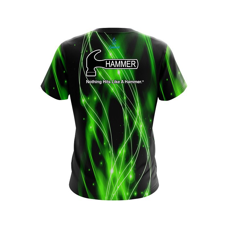 Hammer Green Spiral Waves CoolWick Bowling Jersey - Image 2