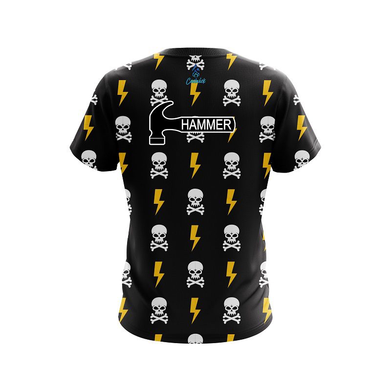 Hammer Lightning Skull CoolWick Bowling Jersey - Image 2