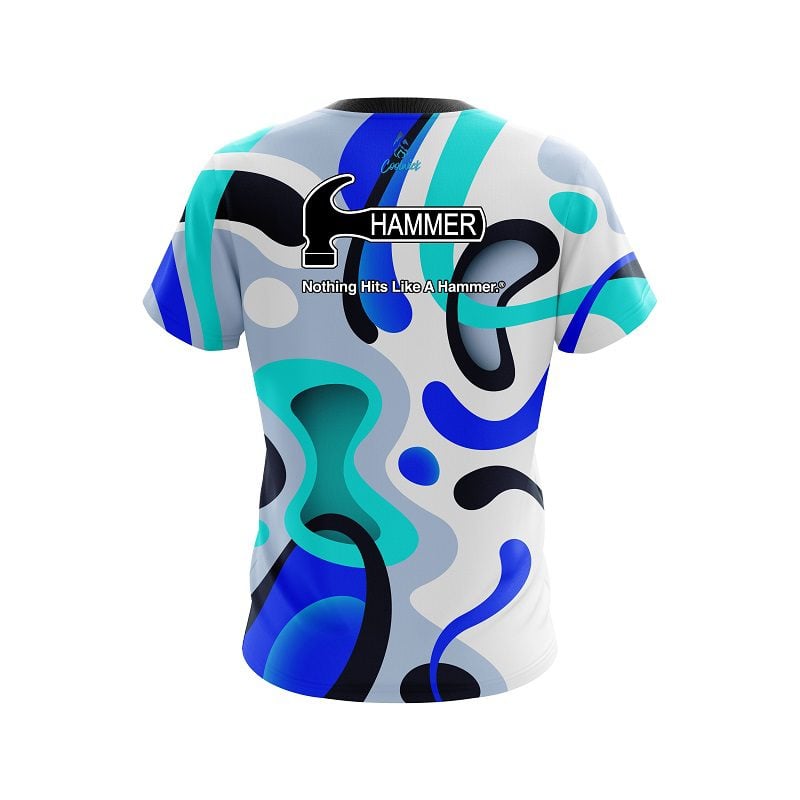 Hammer Modern Art Blue CoolWick Bowling Jersey - Image 2