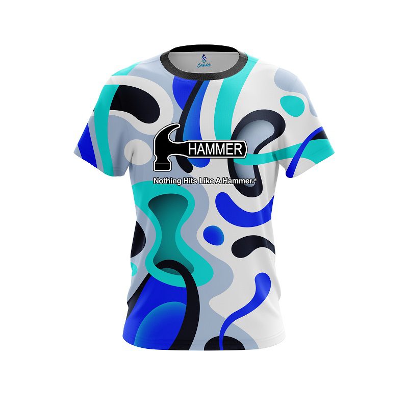 Hammer Modern Art Blue CoolWick Bowling Jersey