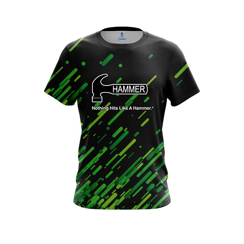Hammer Modern Green Stripe CoolWick Bowling Jersey