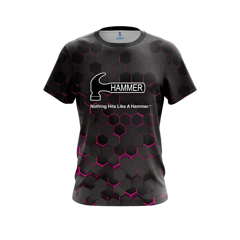 Hammer Pink Honeycomb Fusion CoolWick Bowling Jersey