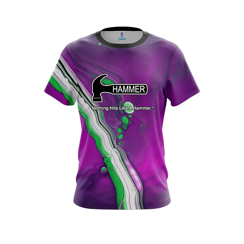 Hammer Purple  And Green Liquid CoolWick Bowling Jersey