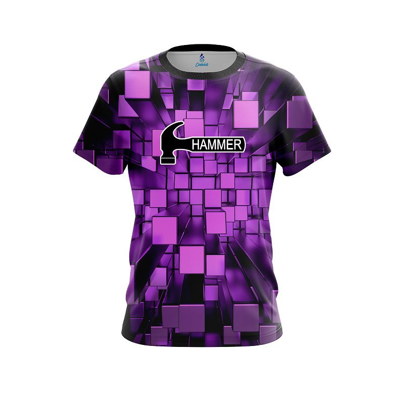 Hammer Purple Block Burst CoolWick Bowling Jersey