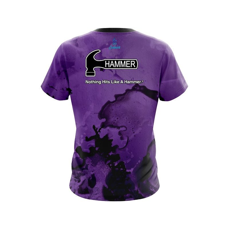 Hammer Purple Graffiti Grunge CoolWick Bowling Jersey - Image 2