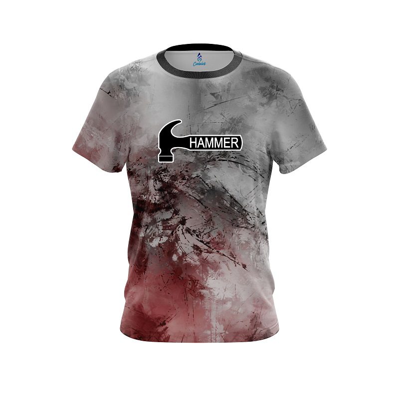 Hammer Red And Grey Canvas CoolWick Bowling Jersey