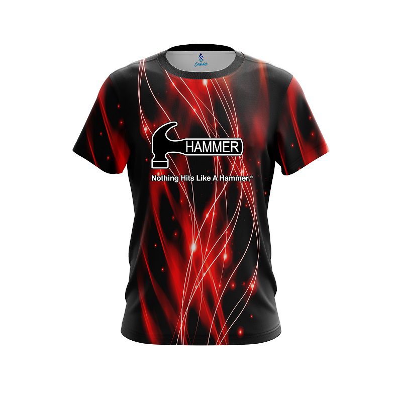 Hammer Red Spiral Waves CoolWick Bowling Jersey
