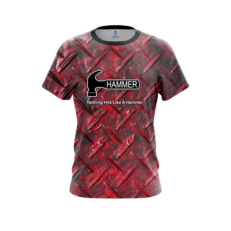 Hammer Red Diamond Plate CoolWick Bowling Jersey