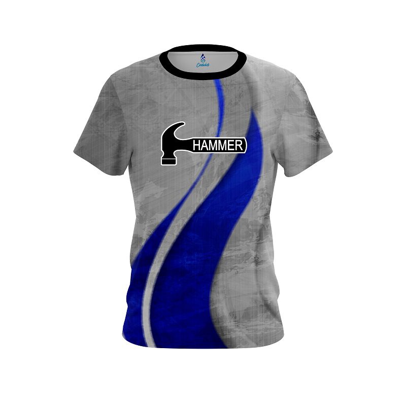 Hammer Rough Edges Blue CoolWick Bowling Jersey