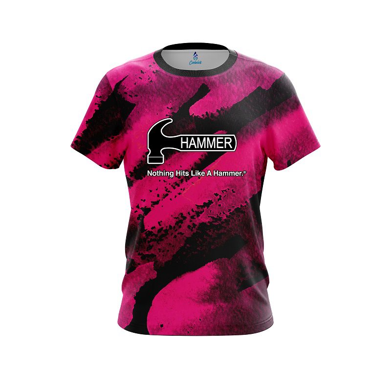 Hammer Solid Pink Grunge CoolWick Bowling Jersey