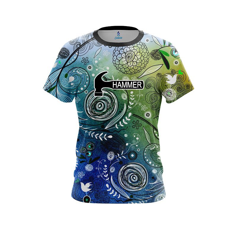 Hammer Watercolor Floral Art CoolWick Bowling Jersey