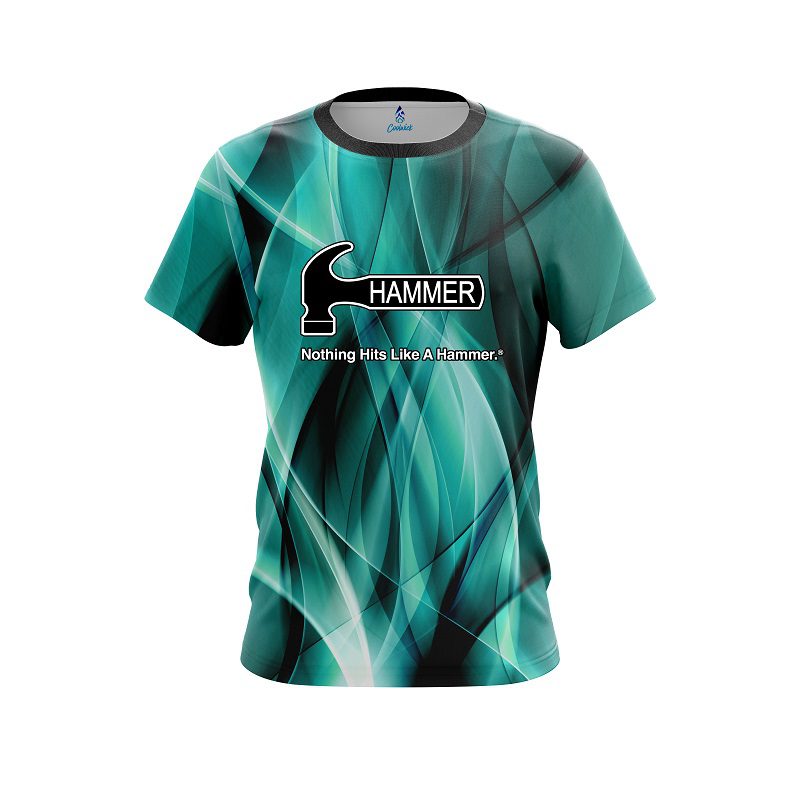 Hammer Wavy Aqua Swirl CoolWick Bowling Jersey