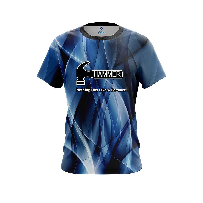 Hammer Wavy Blue Swirl  CoolWick Bowling Jersey
