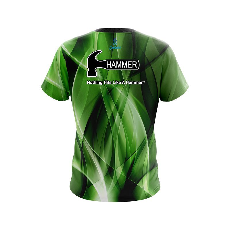 Hammer Wavy Green Swirl  CoolWick Bowling Jersey - Image 2
