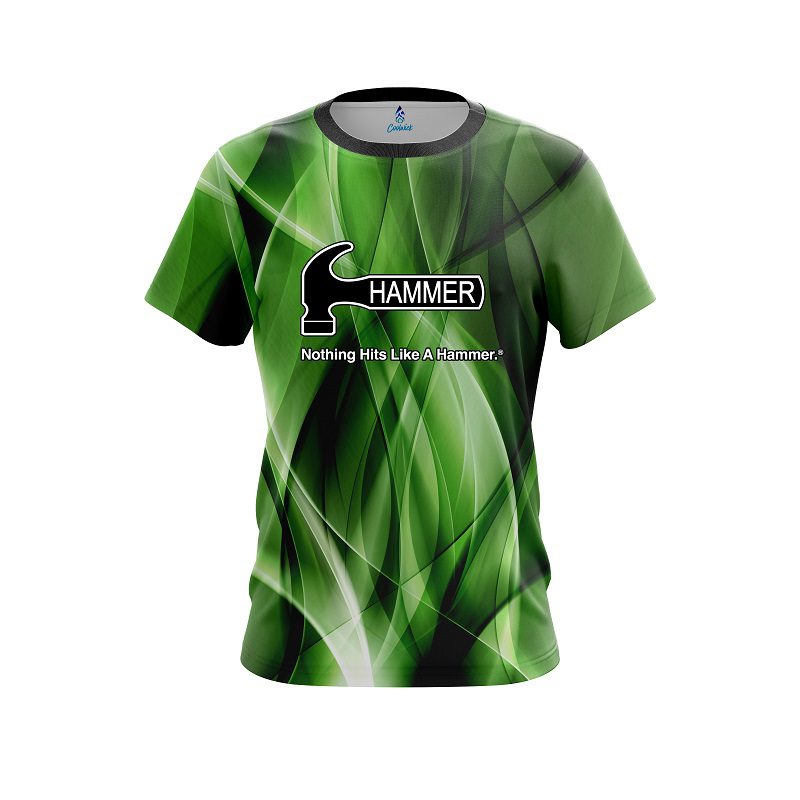 Hammer Wavy Green Swirl  CoolWick Bowling Jersey