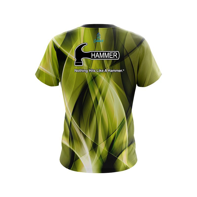 Hammer Wavy Yellow Swirl  CoolWick Bowling Jersey - Image 2