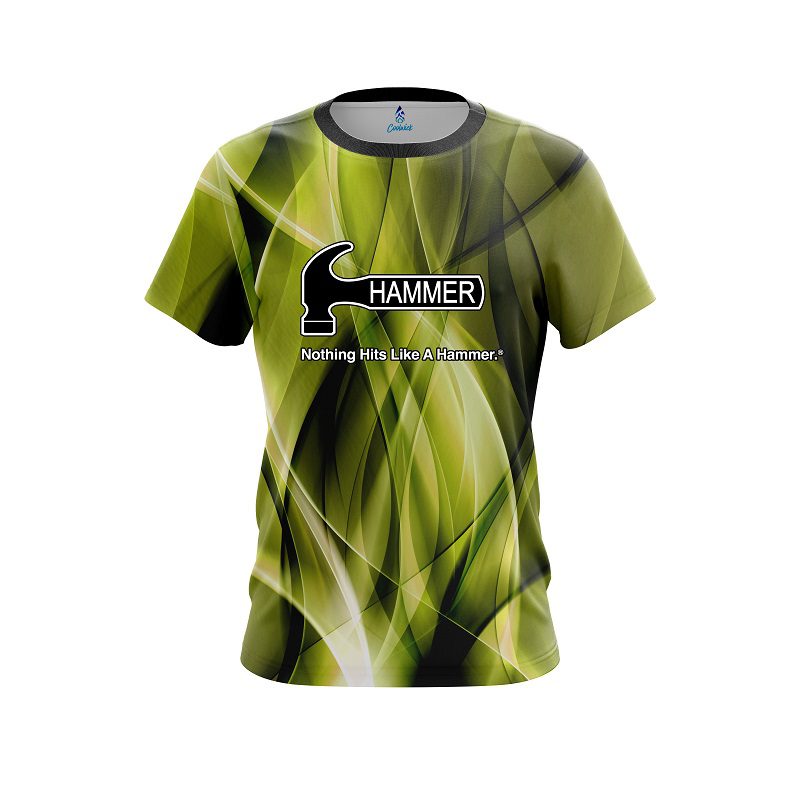 Hammer Wavy Yellow Swirl  CoolWick Bowling Jersey