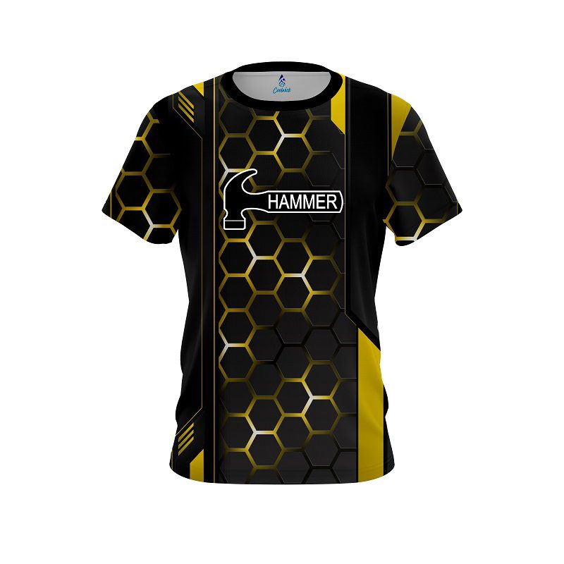 Hammer Yellow Steel Comb CoolWick Bowling Jersey