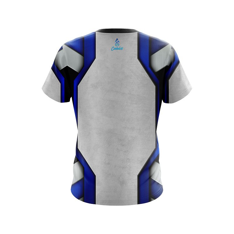 Plain Iron Blue CoolWick Bowling Jersey - Image 2