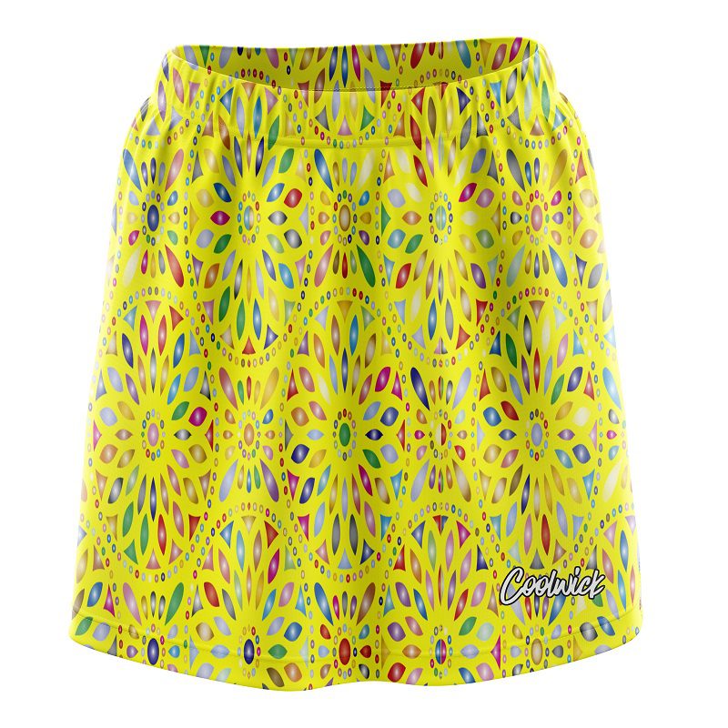 Kaleidoscope Yellow CoolWick Bowling Skort