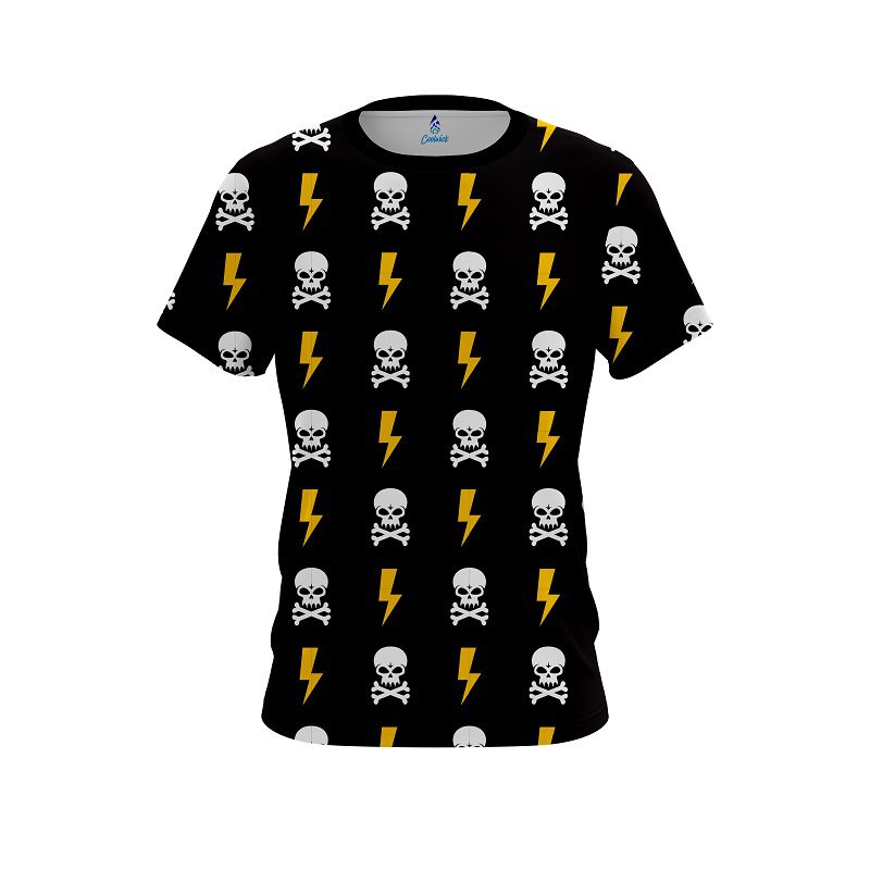 Plain Lightning Skull CoolWick Bowling Jersey