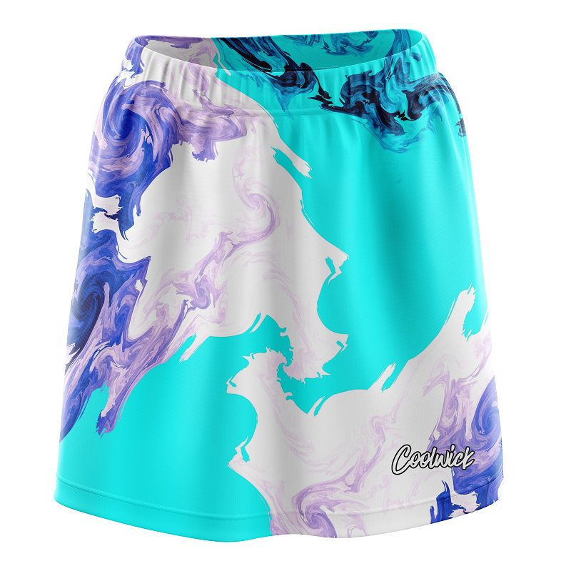 Liquid Marble Purple And Blue CoolWick Bowling Skort