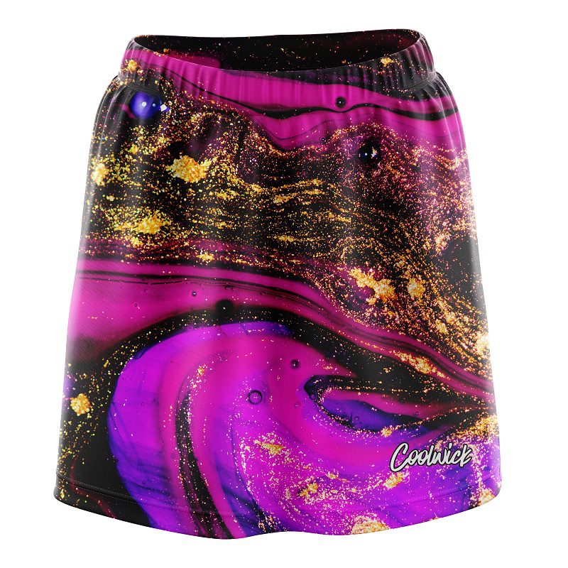 Magenta Gold Liquid Marble CoolWick Bowling Skort