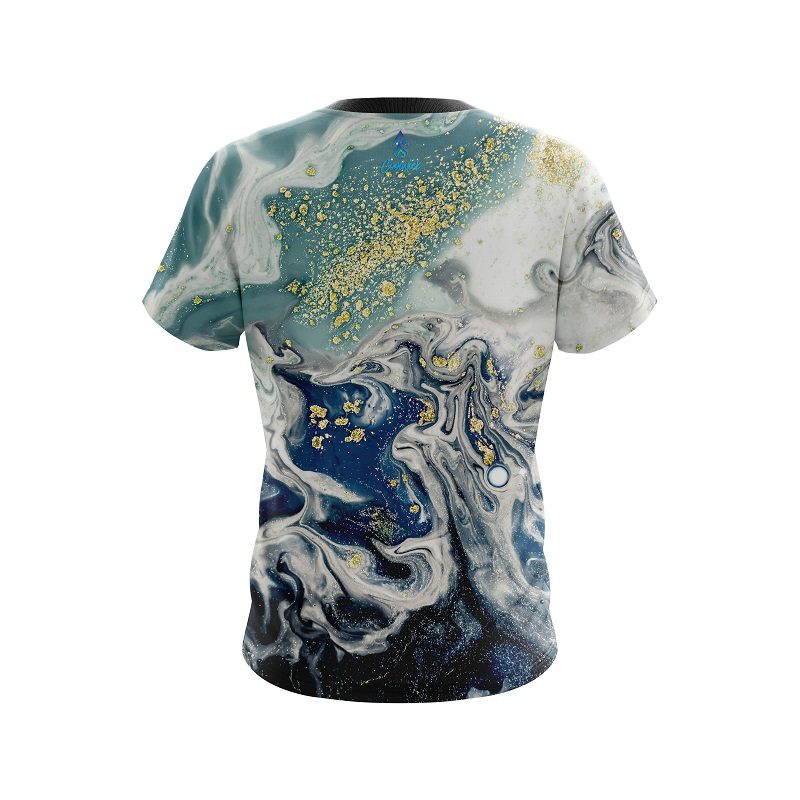 Plain Marbleized Ripple Pattern CoolWick Bowling Jersey - Image 2