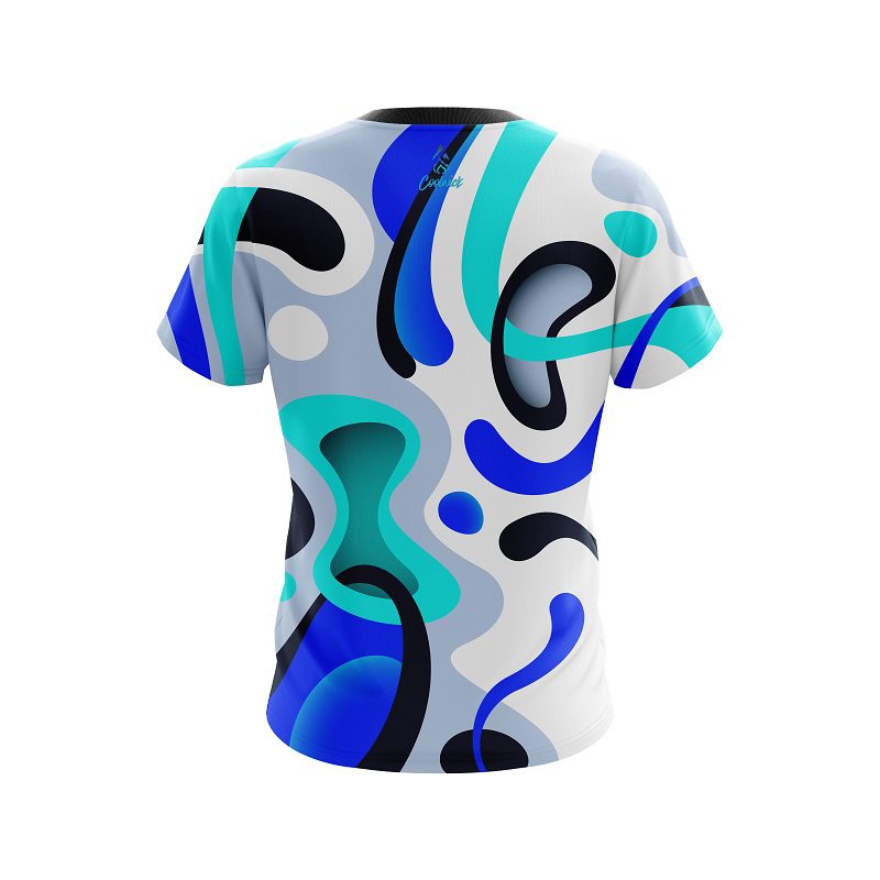 Plain Modern Art Blue CoolWick Bowling Jersey - Image 2
