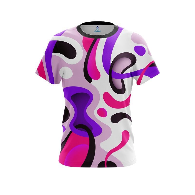 Plain Modern Art Purple CoolWick Bowling Jersey