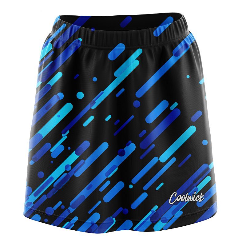 Modern Blue Stripe CoolWick Bowling Skort