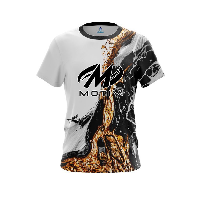 Motiv Black And Gold Liquid Marble CoolWick Bowling Jersey
