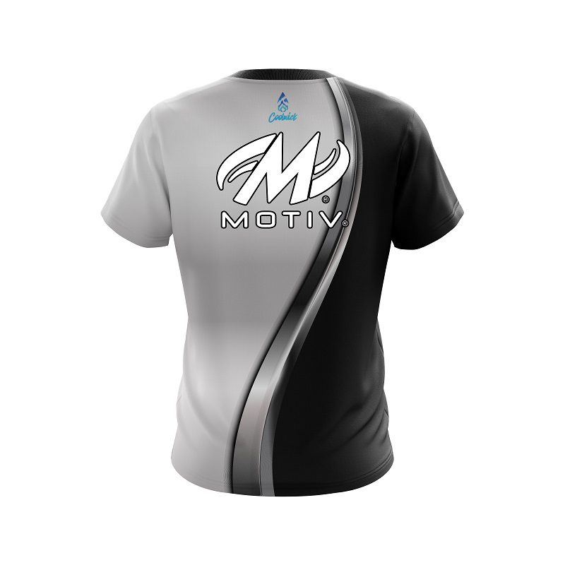 Motiv Black And Silver Helix CoolWick Bowling Jersey - Image 2