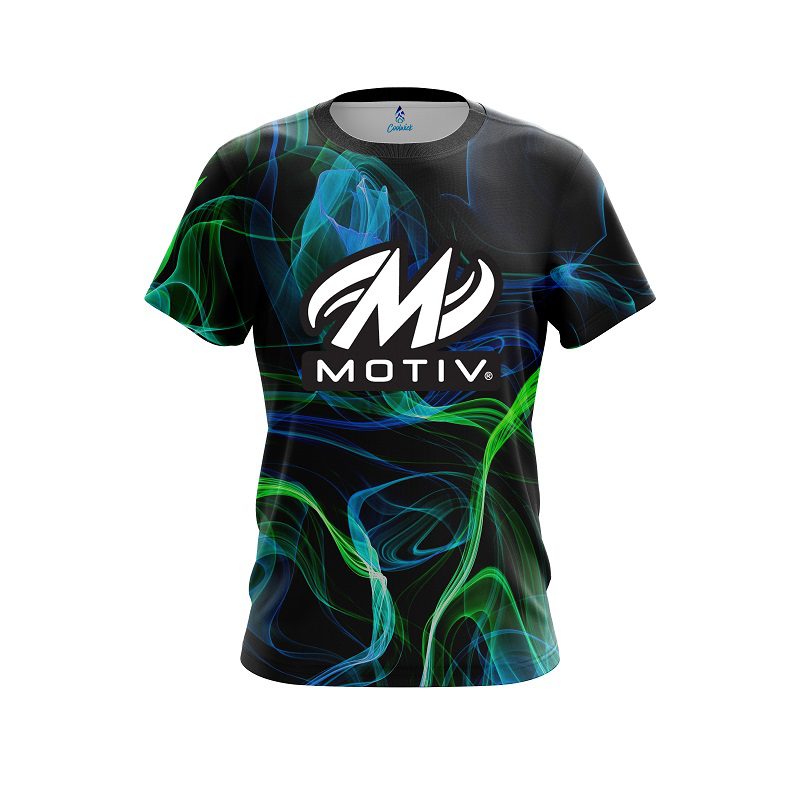 Motiv Blue Green Smoke CoolWick Bowling Jersey
