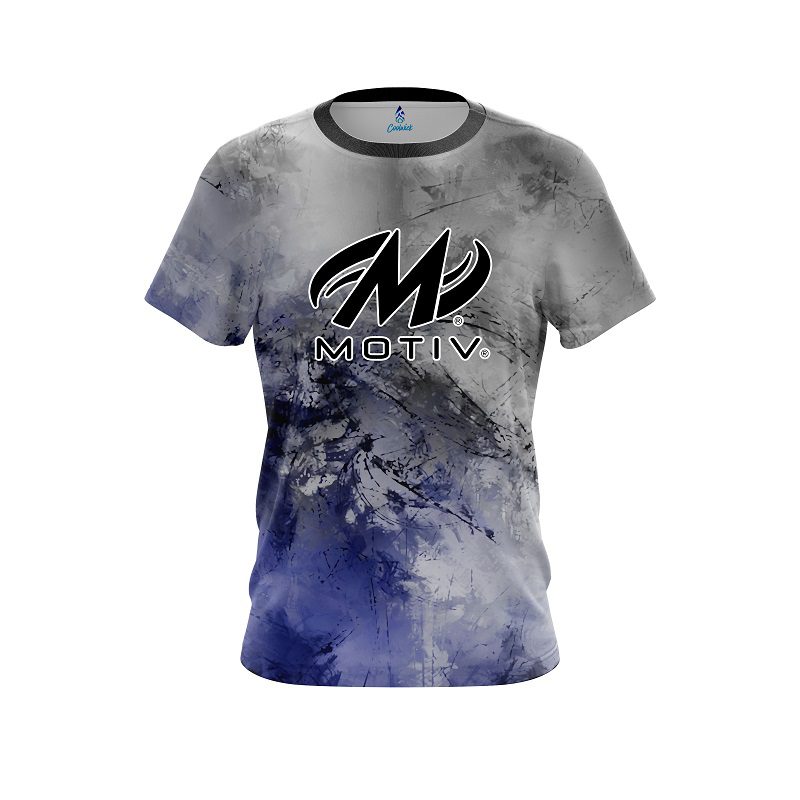Motiv Blue And Grey Canvas CoolWick Bowling Jersey