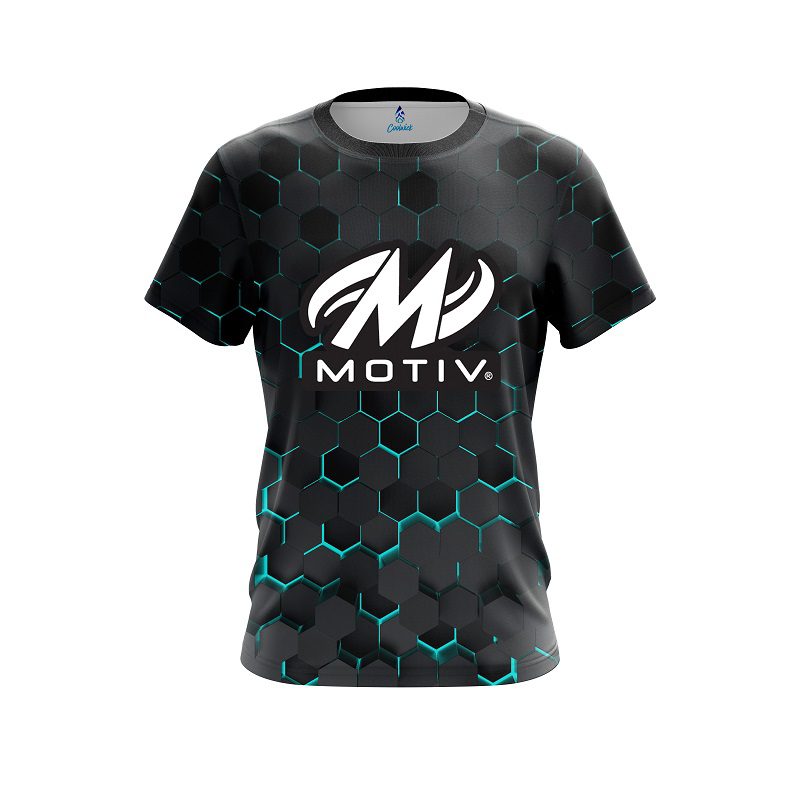 Motiv Aqua Honeycomb Fusion CoolWick Bowling Jersey