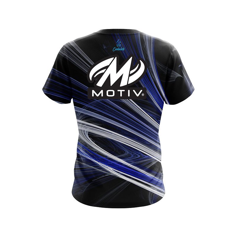 Motiv Blue Motion Swirl CoolWick Bowling Jersey - Image 2