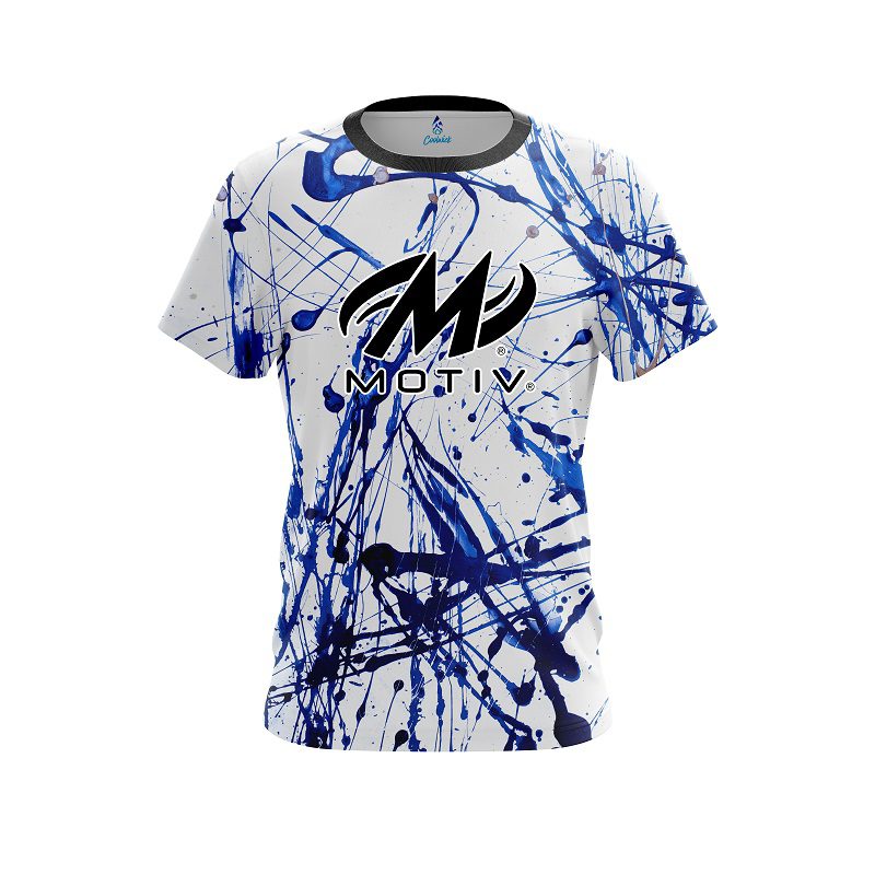 Motiv Blue Paint Splash CoolWick Bowling Jersey