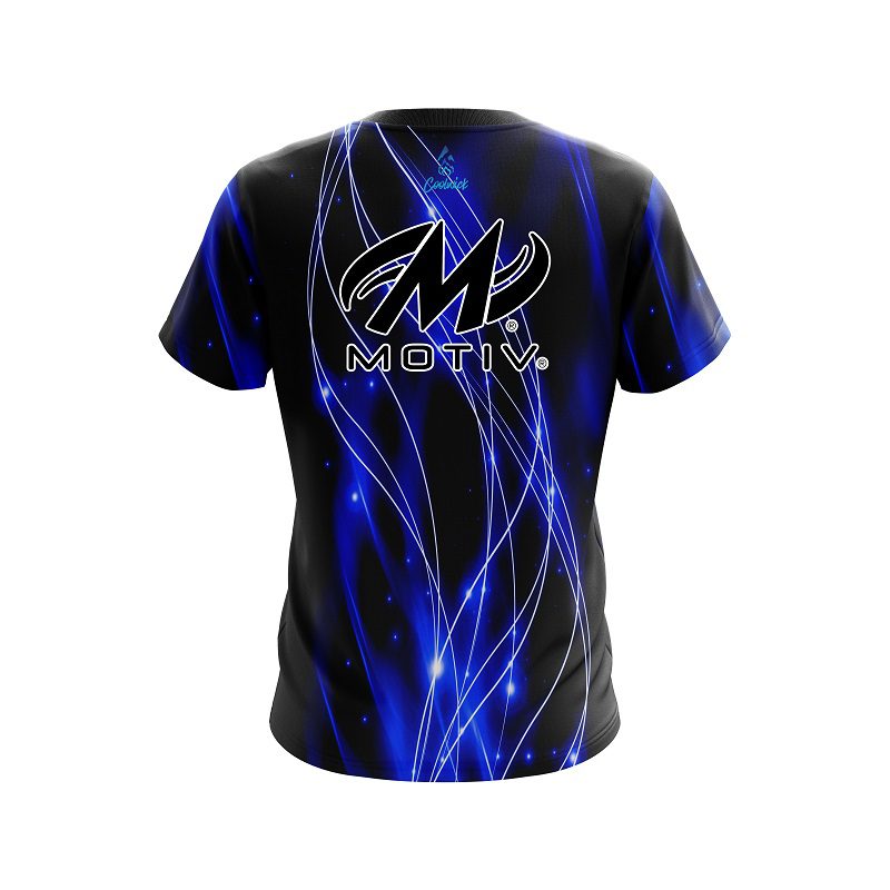 Motiv Blue Spiral Waves CoolWick Bowling Jersey - Image 2