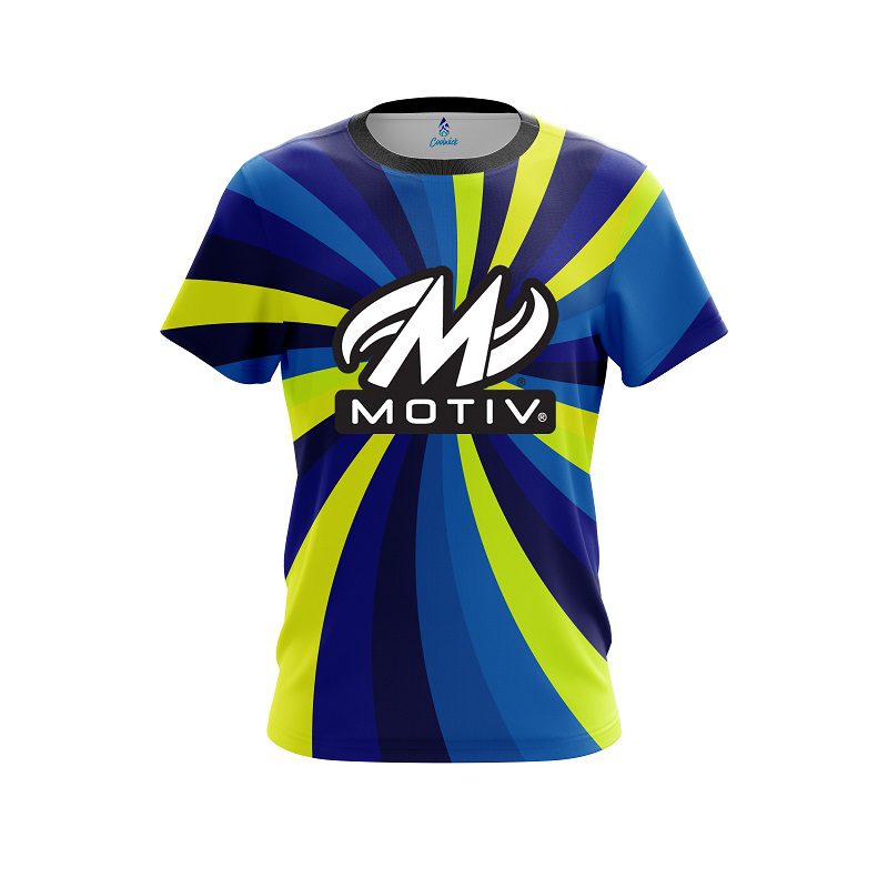 Motiv Blue And Yellow Color Swirl CoolWick Bowling Jersey